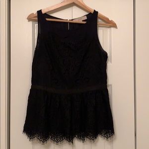 LOFT Lace Peplum Top, Size 2
